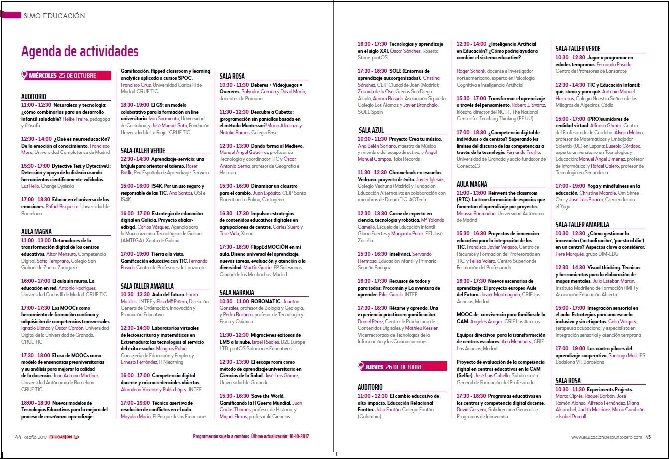 agenda SIMO EDUCACIÓN
