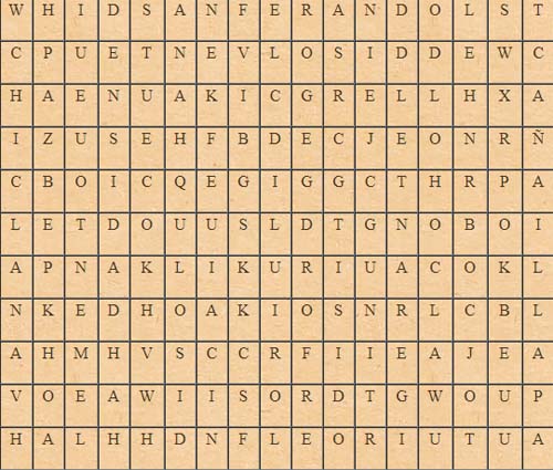 Sopa de letras de términos de Química