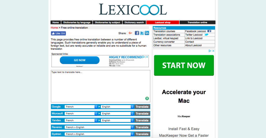 Lexicool traductor online 