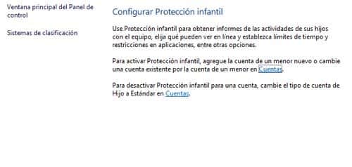 Windows Protección Infantil