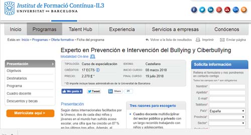 Formación docente Universitat de Barcelona
