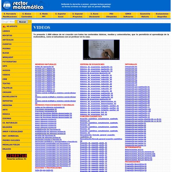 sector matematica - webs para aprender matematicas