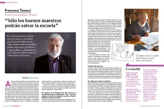 Francesco Tonucci revista EDUCACIÓN 3.0