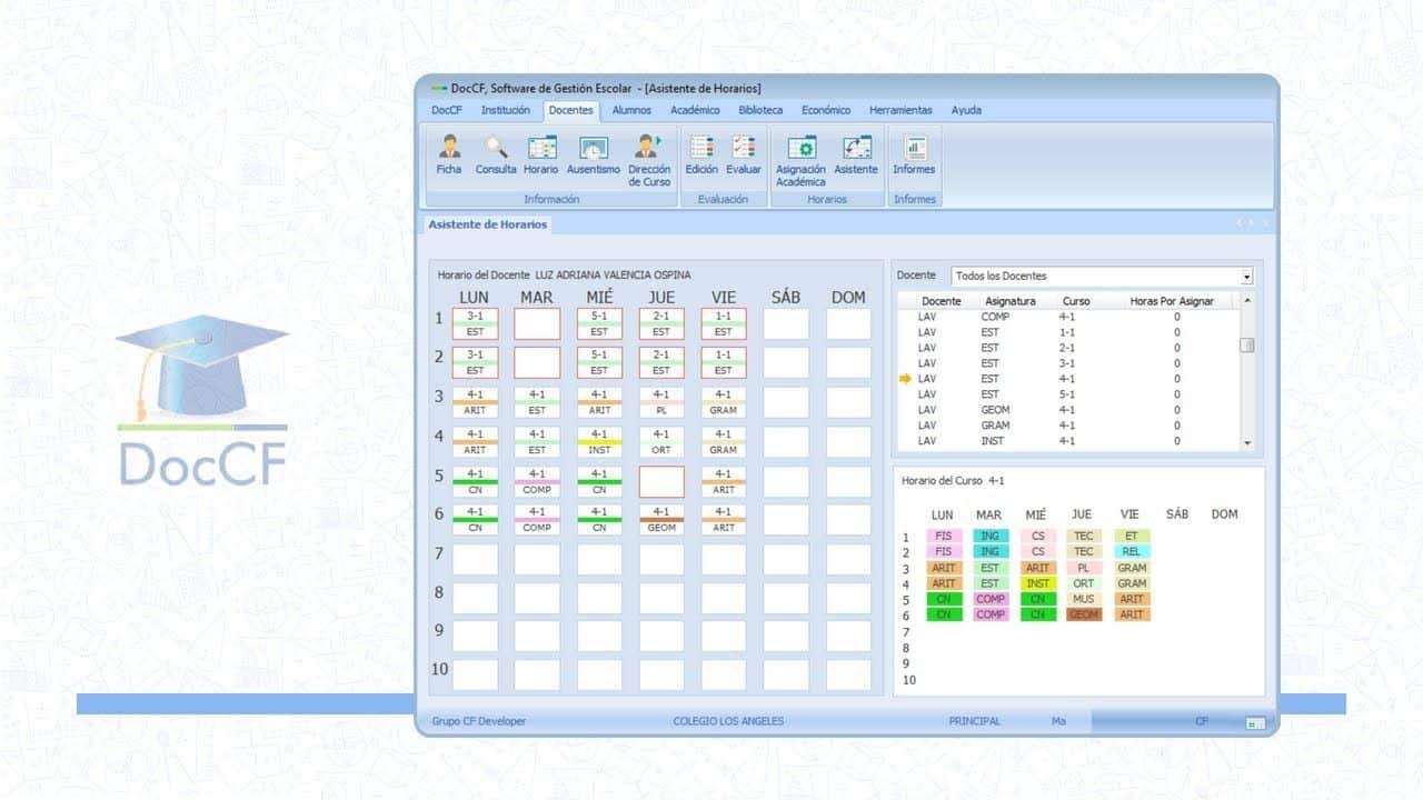 DocCF elaborar horarios