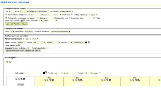 Generador De Horarios De Arasaac