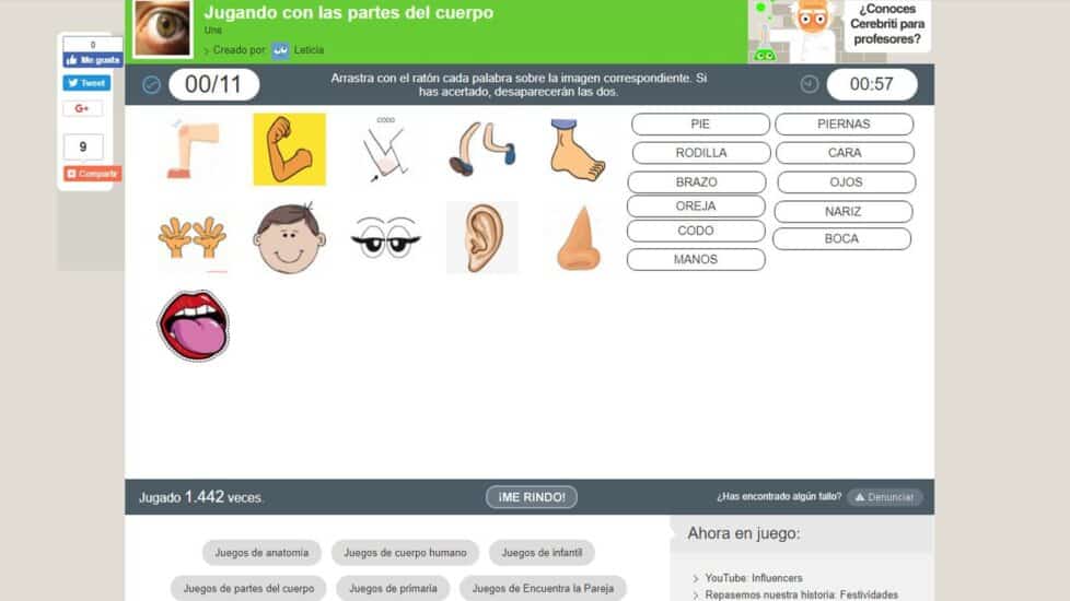 Jugando con las partes del cuerpo