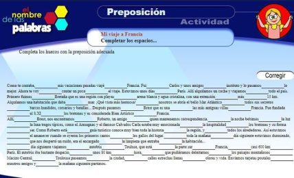 repasar las preposiciones en Primaria