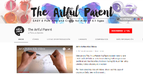 Canal Youtube The Artful Parent