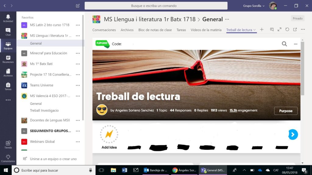 booktubers CON FLIPGRID Y MICROSOFT