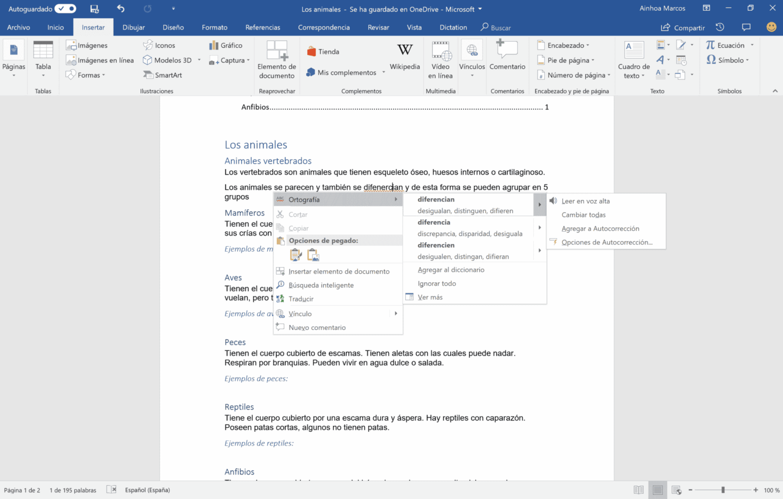 contenido accesible en Word