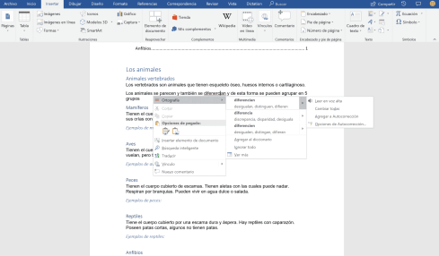 contenido accesible en Word