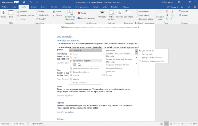 contenido accesible en Word