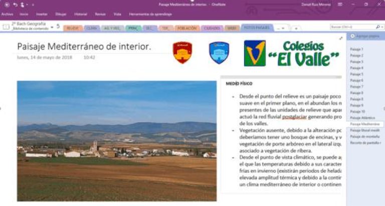 geografía onenote