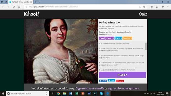 redes sociales Kahoot doña jacinta