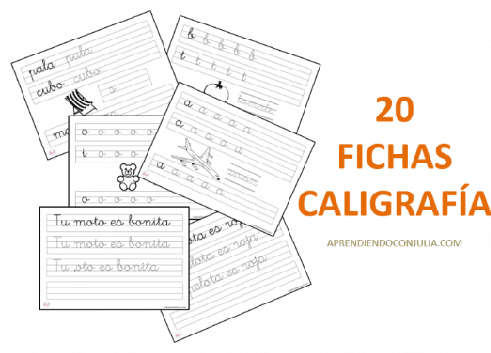 20 fichas de caligrafía para niños