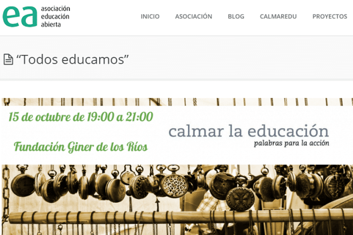 ‘Calmar la educación. Palabras para la acción’, un libro para debatir sobre la educación ok captura