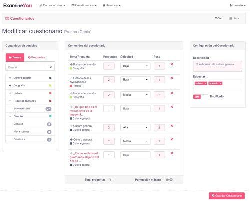 Plataforma de evaluación ExamineYou