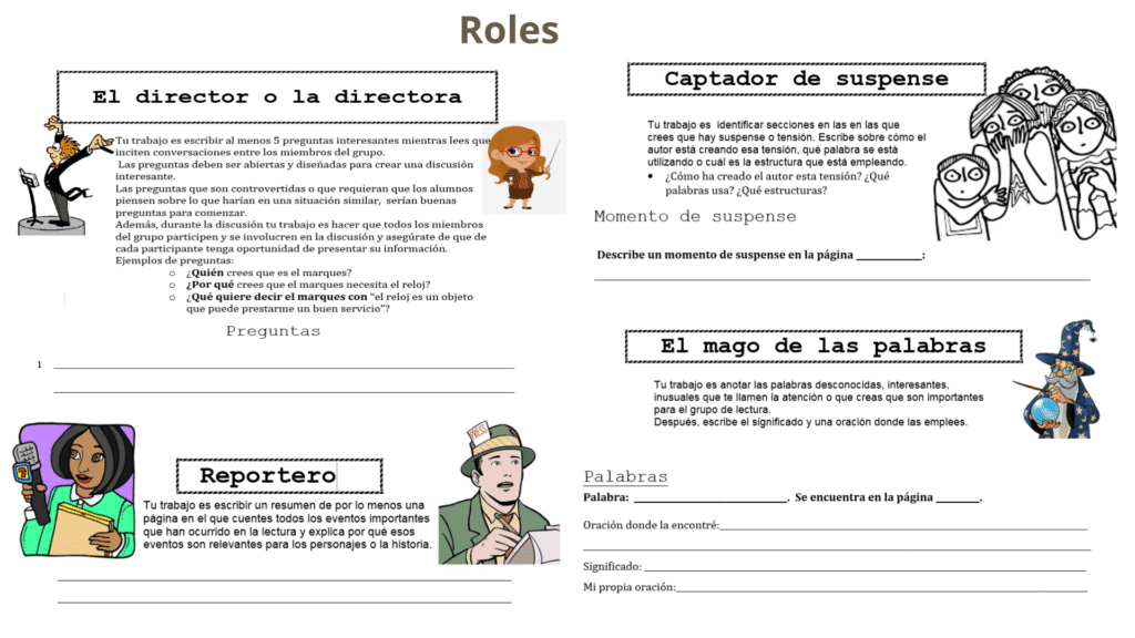 Roles para el círculo de lectura