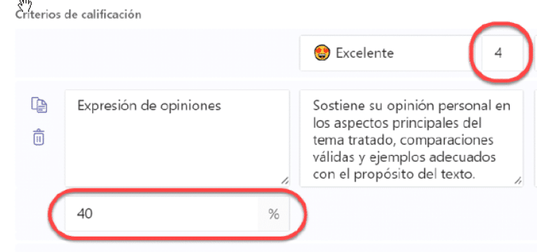 Rúbricas en Microsoft Teams