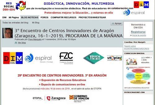 29º Encuentro de centros innovadores. 3º en Aragón: eventos educativos de enero