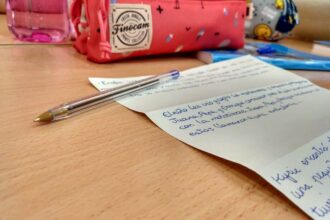 Ejercicio de escritura creativa con alumnos de Primaria