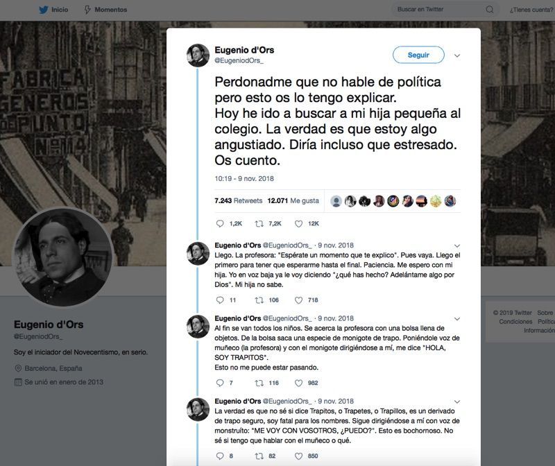 Twitter sobre educación Eugenio D'Ors