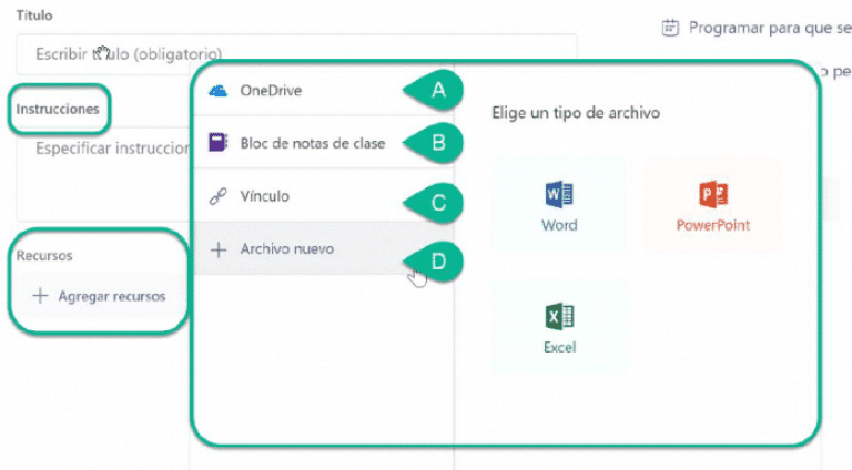 tareas y rúbricas en Microsoft Teams