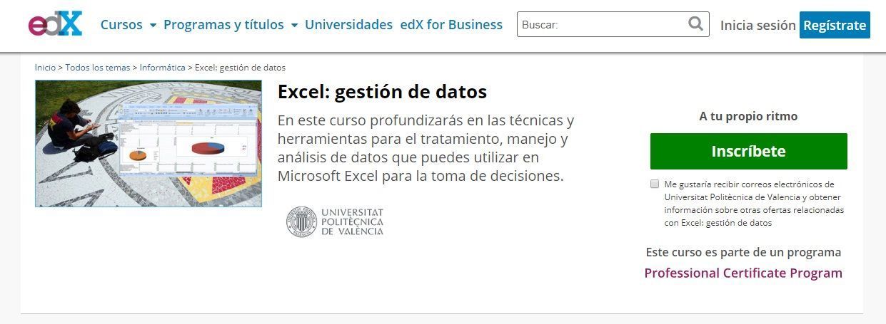 Excel: gestión de datos