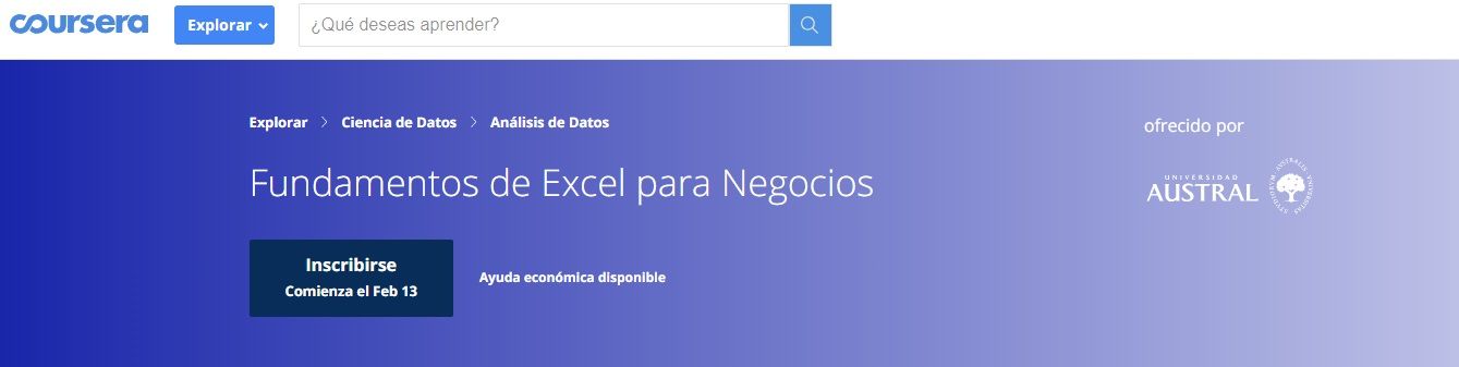 Fundamentos de Microsoft Excel para Negocios