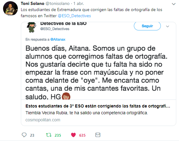 faltas de ortografía en twitter