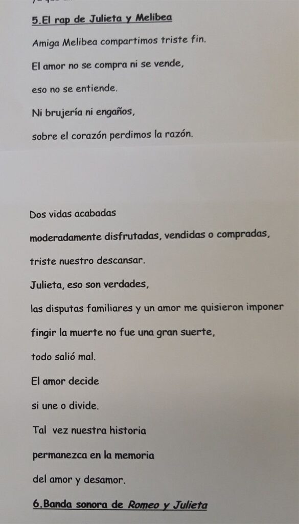 Rap entre Julieta y Melibea