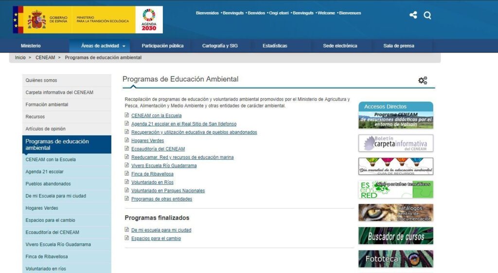 Programas Educación Ambiental