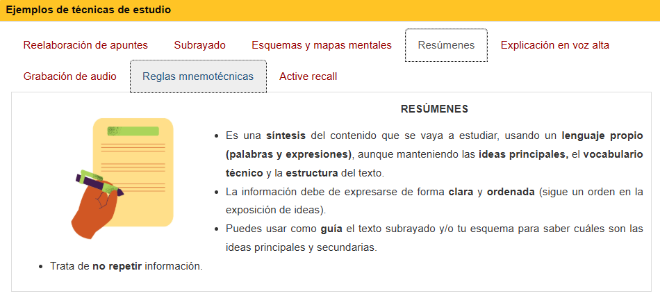 Orientaciones para optimizar el estudio de la Universidad de Sevilla