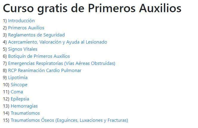 Curso gratuito de primeros auxilios