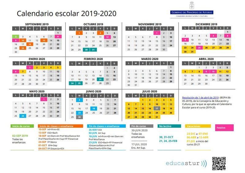 Calendario Asturias