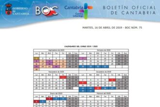 Calendario escolar Cantabria