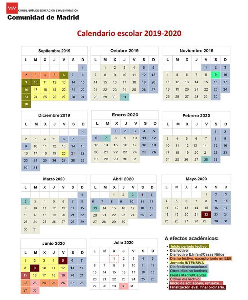 Calendario Madrid