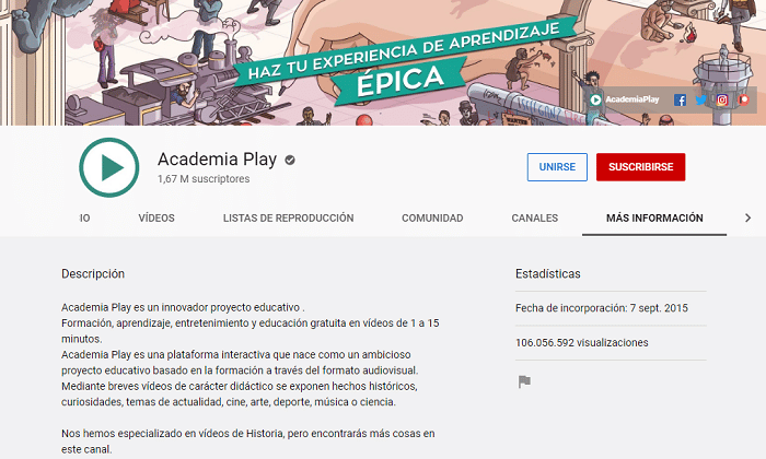 Canal 'Academia Play'