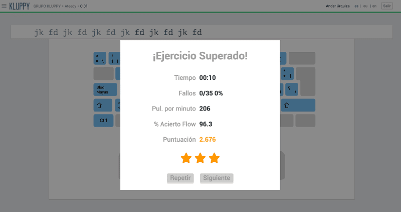 Aprender mecanografía con la plataforma Kluppy
