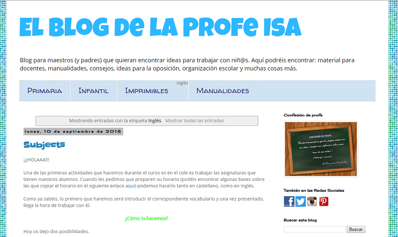 El blog de la profe Isa