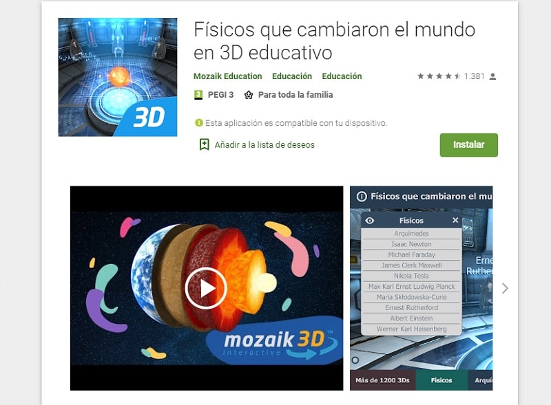 Físicos que cambiaron el mundo (Apps para aprender con la realidad virtual)