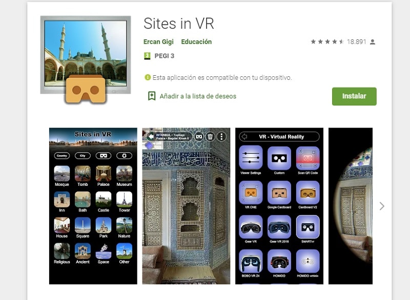 Sites in VR (Apps para aprender con la realidad virtual)