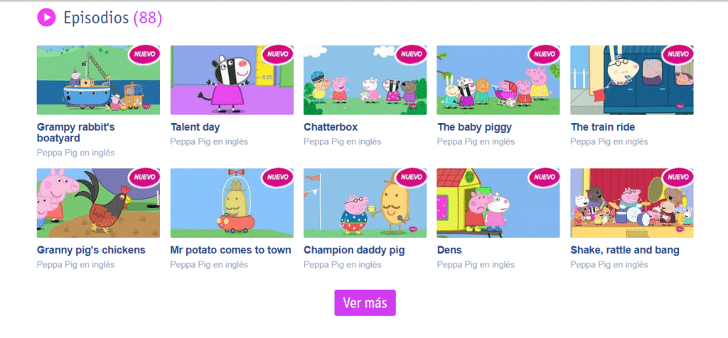 peppa pig Series educativas en inglés