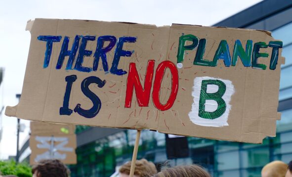 Pancarta De Una Protesta Climática. No Hay Planeta B