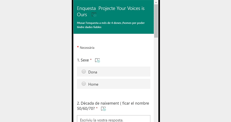 Encuesta Del Proyecto Your Voice Is Ours