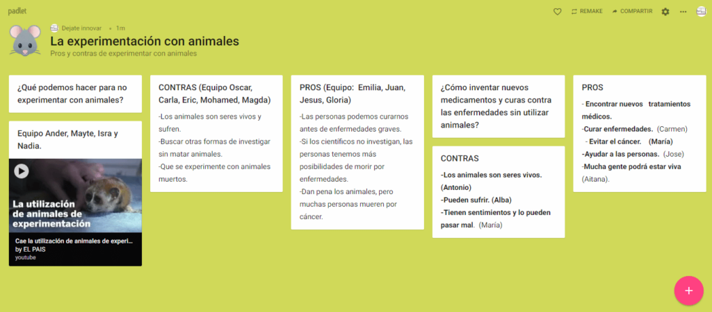 Padlet herramientas aprendizaje cooperativo