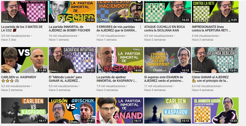 Clases de ajedrez en vídeo