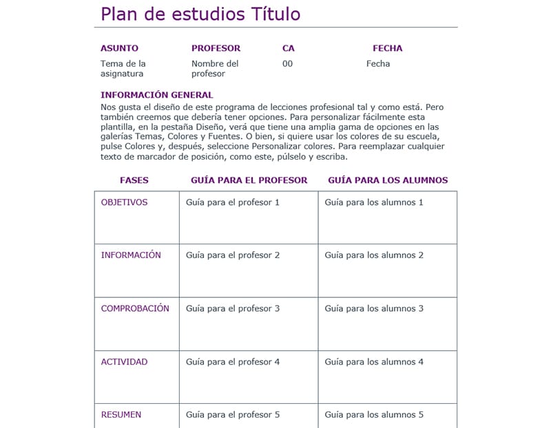 Plan De Estudios Profesores