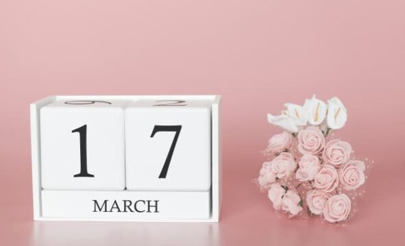 17 Marzo Dia 17 Mes Calendario Cubo Rosa Moderno 73102 924