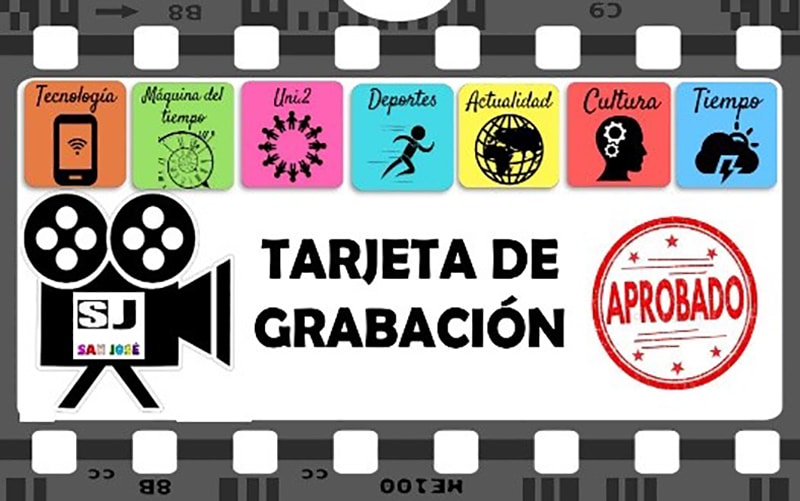 Tarjeta de grabación estudiantes periodistas